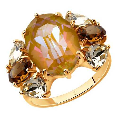 Кольцо женское SOKOLOV из серебра с кристаллами Swarovski 93010826 р.19 в Канцлер