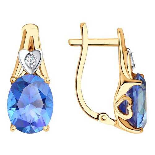 Серьги SOKOLOV из золота с топазами Swarovski и фианитами Swarovski 726823 в Канцлер