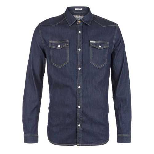 Рубашка мужская Guess M01H02-D3YN1-KNKS синяя M INT в Канцлер