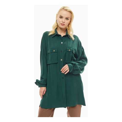Рубашка женская UNU Clothing 10010219 зеленая ONE SIZE в Канцлер